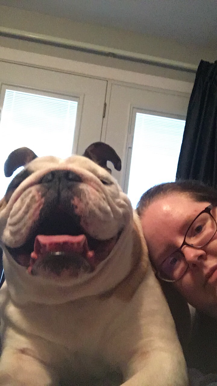 Selfie with bulldog
